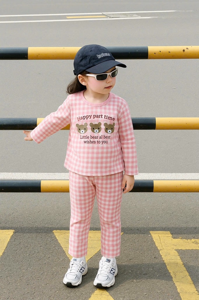 SET 2 BỘ GẤU CARO DÀI BÉ GÁI SẴN