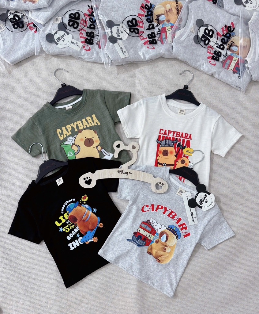 SET 4 ÁO CAPY3RA CỘC TAY BÉ TRAI