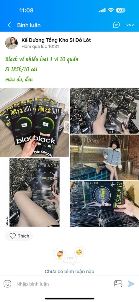 ĐỒ LÓT - SET 2 QUẦN TẤT BLACK ĐEN DA NỮ