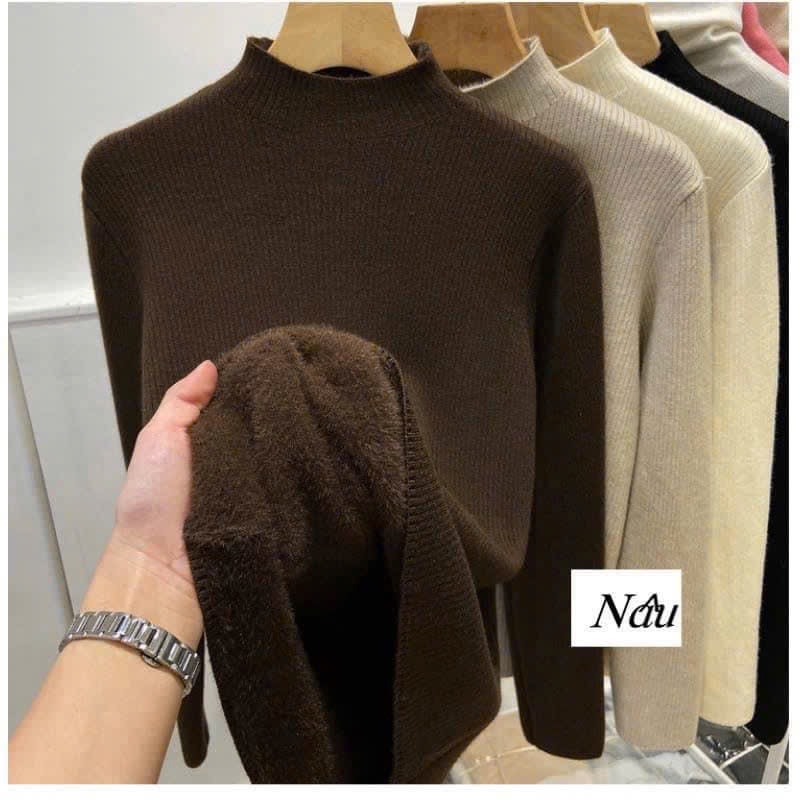 ÁO LEN LÓT LÔNG DÀI TAY 5 MÀU NỮ THU ĐÔNG