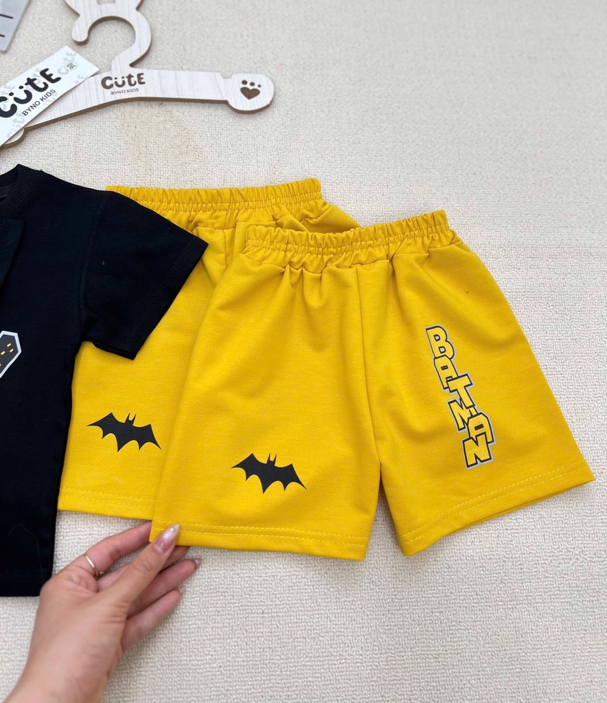 SET BỘ COTTON BATMAN TONE ĐEN VÀNG CHO BÉ TRAI( xả 57k )