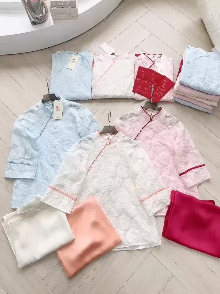 SET PHÁP PHỤC HOA HỒNG VIỀN 2 LỚP NỮ SẴN (SALE 139k)