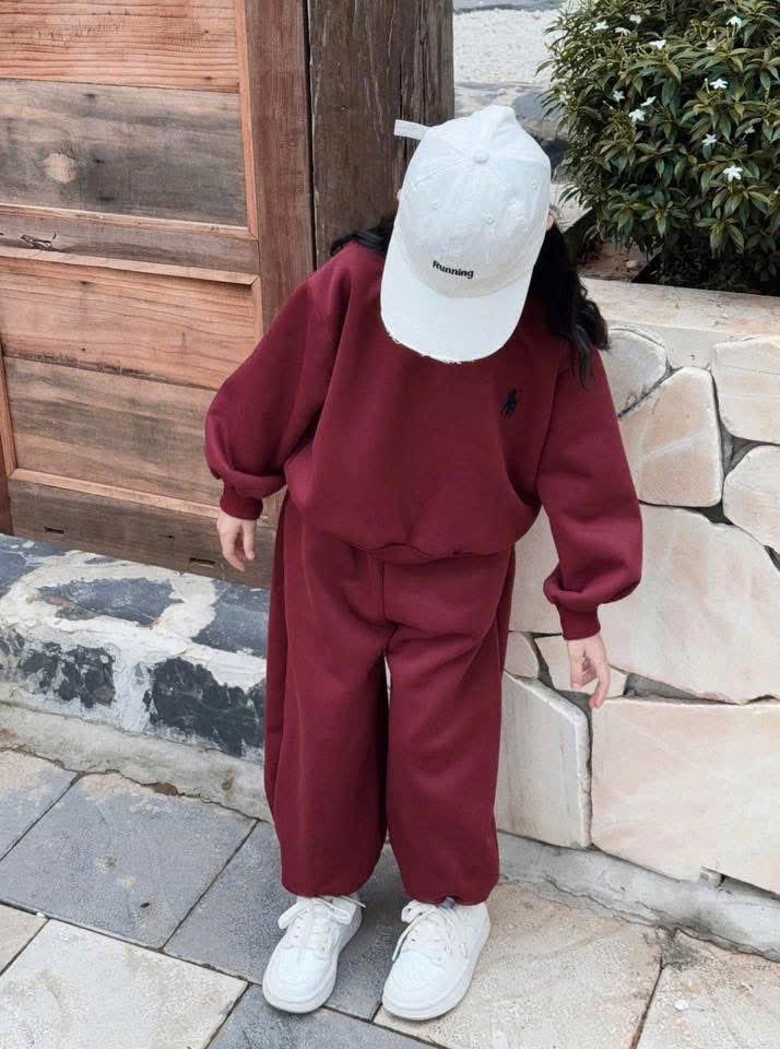 BỘ DÀI NỈ ĐỎ THÊU NGỰA NHÍ SIZE ĐẠI BÉ TRAI BÉ GÁI