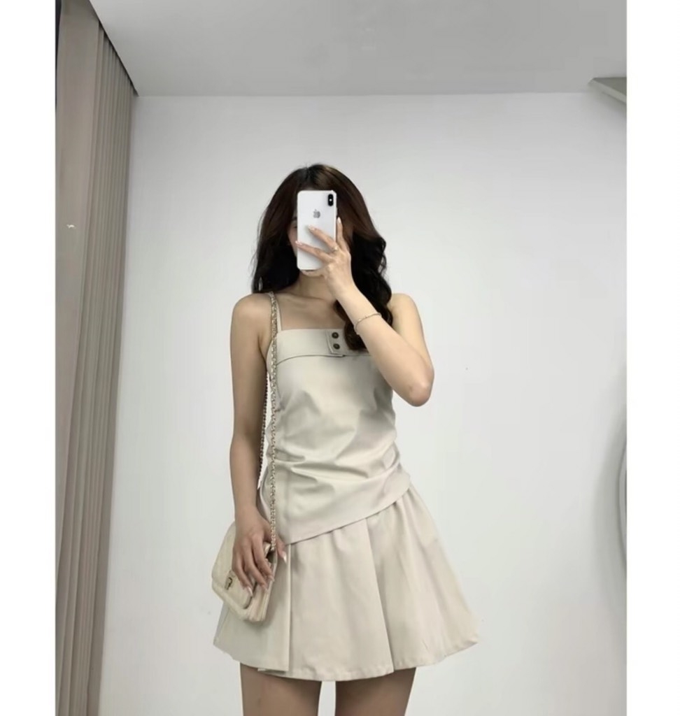 BỘ ÁO 2S VẠT LỆCH MIX CV XOÈ(99k)