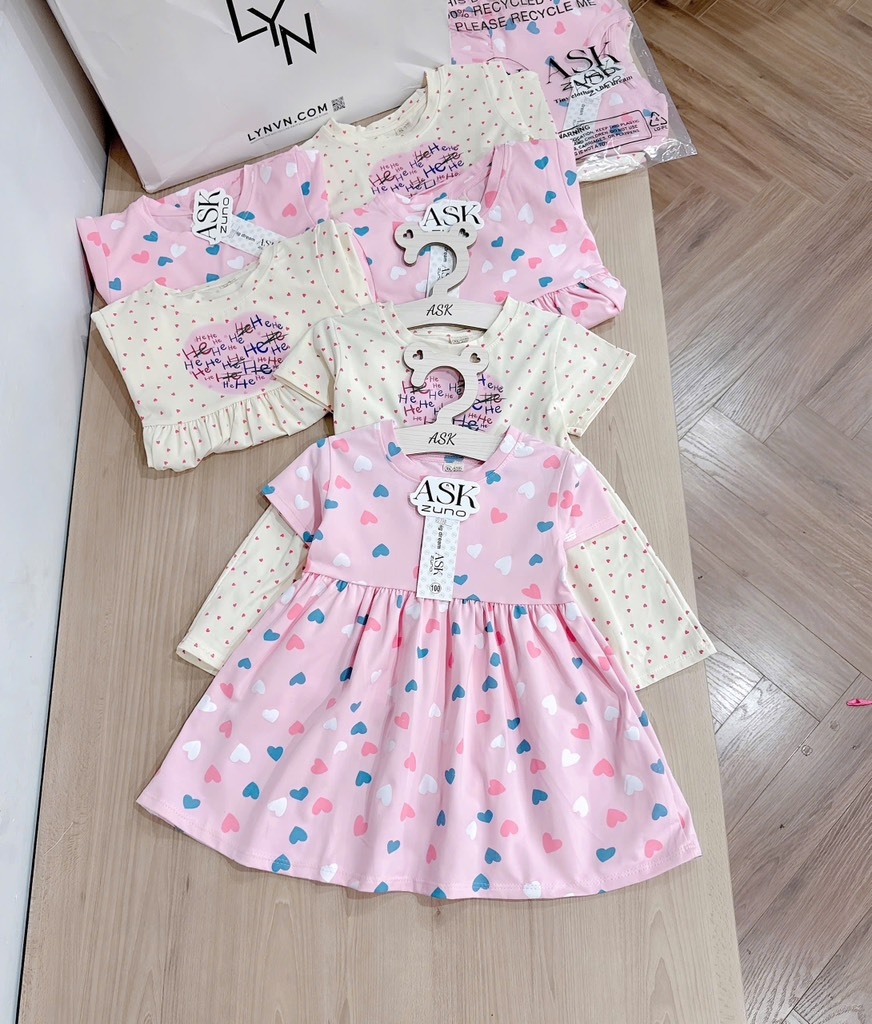 SET 2 VÁY COTTON 4 CHIỀU BÉ GÁI ( sale 79k )