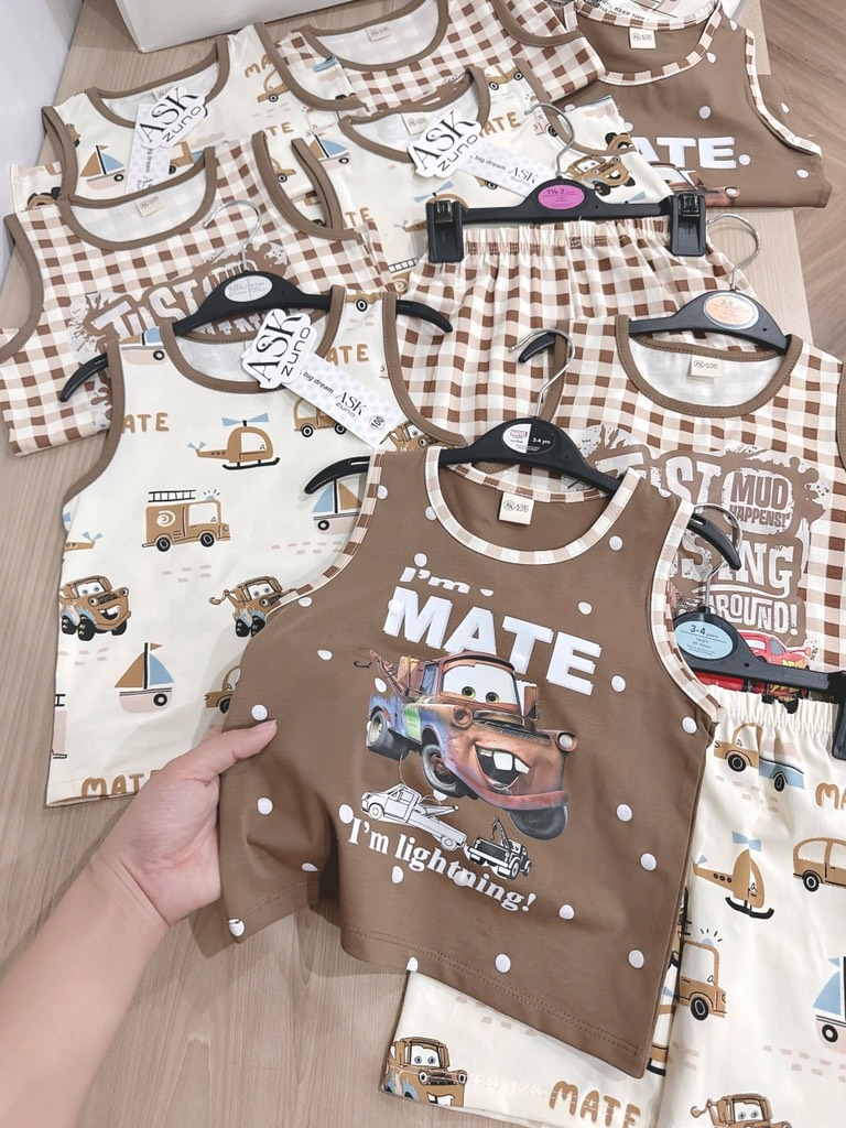 SET BỘ BA LỖ Ô TÔ TONE NÂU BÉ TRAI