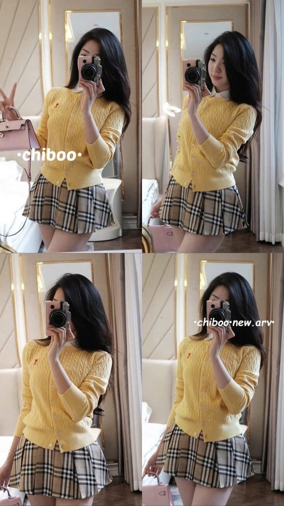 ÁO LEN CARDIGAN THÊU TIM 4 MÀU NỮ THU ĐÔNG