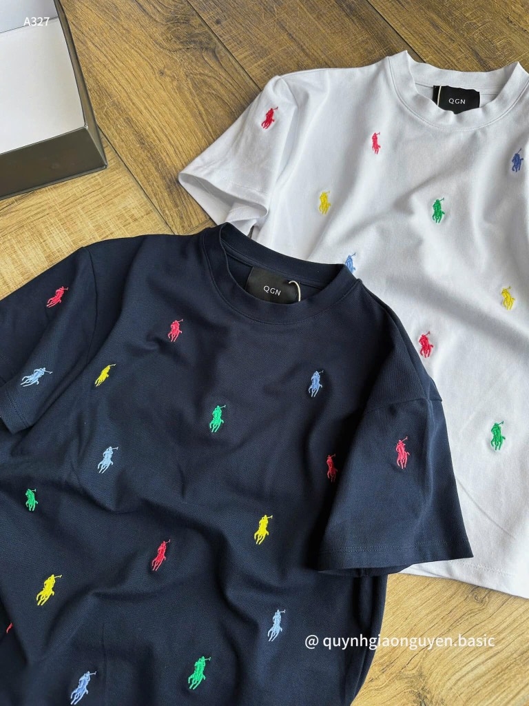 ÁO PHÔNG THÊU TRÀN NGỰA POLO 2M THAN TRẮNG NEW CHO NỮ