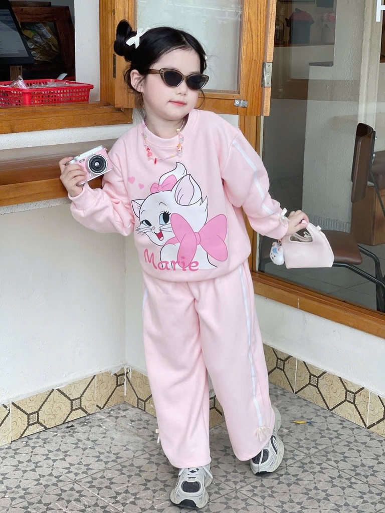 BỘ DÀI NỈ HAI DA MÈO MARIE HỒNG XÁM BÉ GÁI