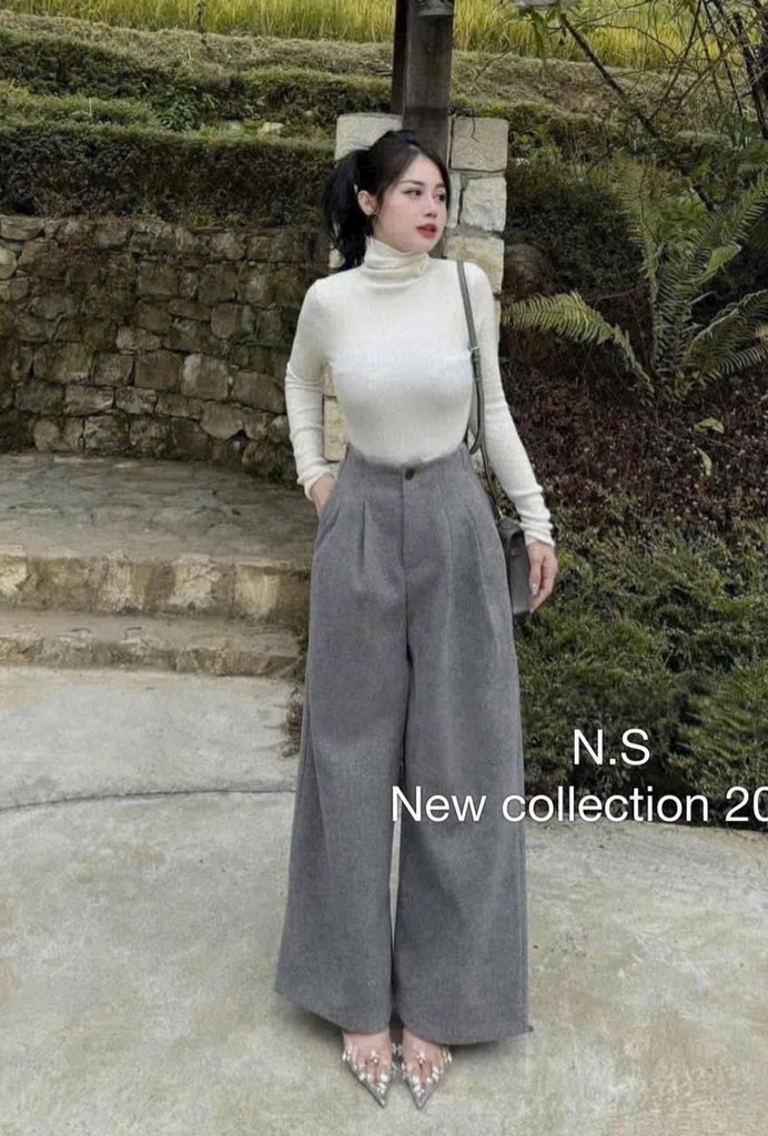 QUẦN DẠ CẠP LI DÁNG SUÔNG NỮ THU ĐÔNG