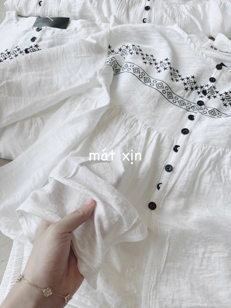 SET IN HOẠ TIẾT MIX QUẦN PHỐI REN GẤU NỮ