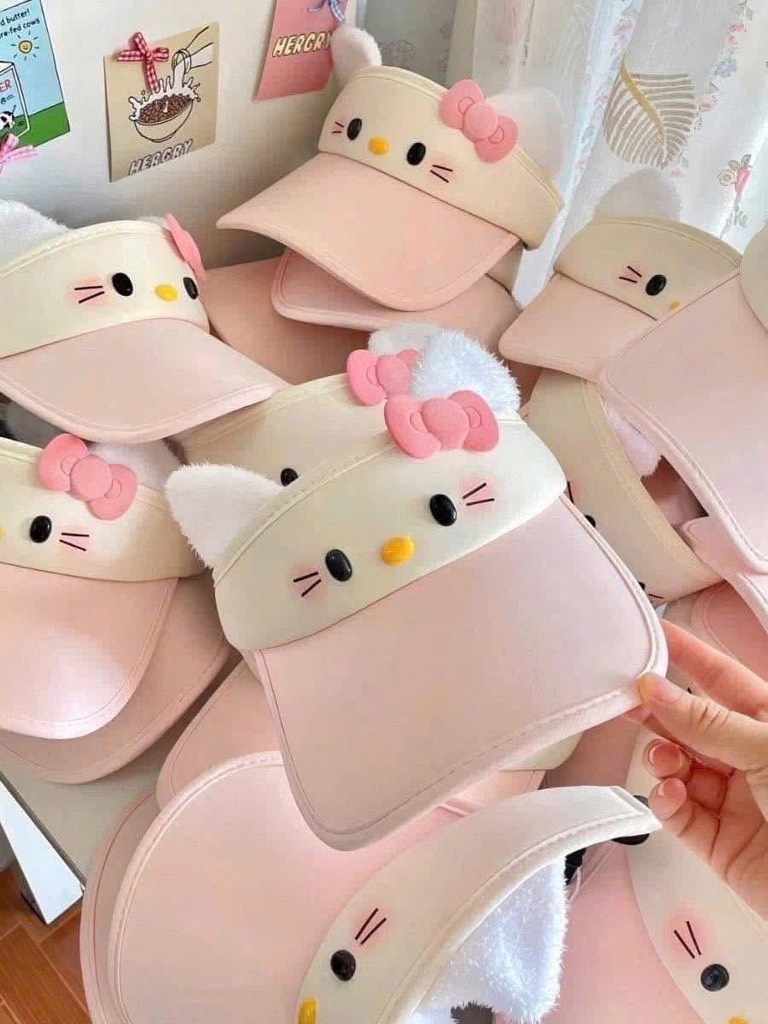 ĐỒ GIA DỤNG - MŨ HELLO KITTY HỒNG BÉ GÁI