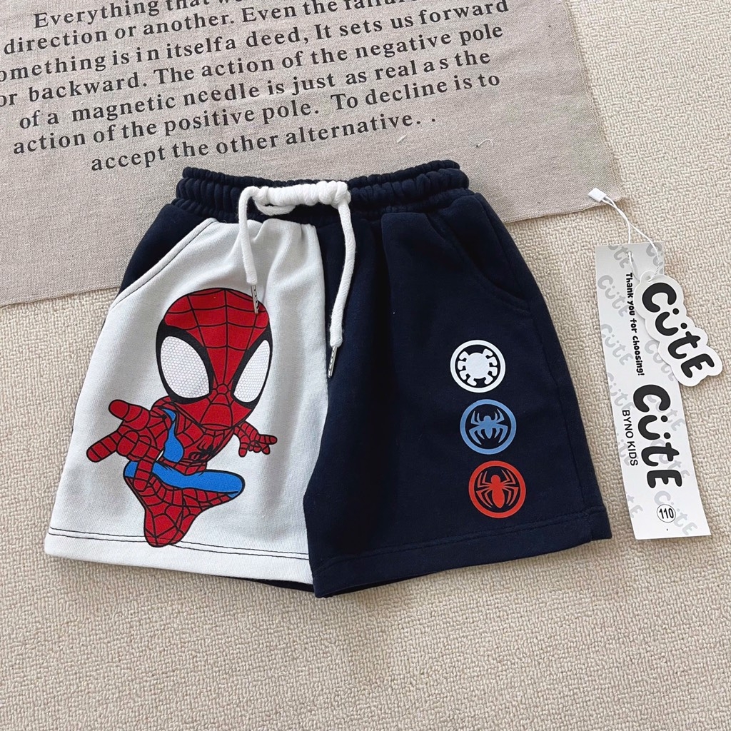 BỘ NHỆN MARVEL PHỔI TAY CAM THAN CHO BÉ TRAI NEW(SALE 60k)