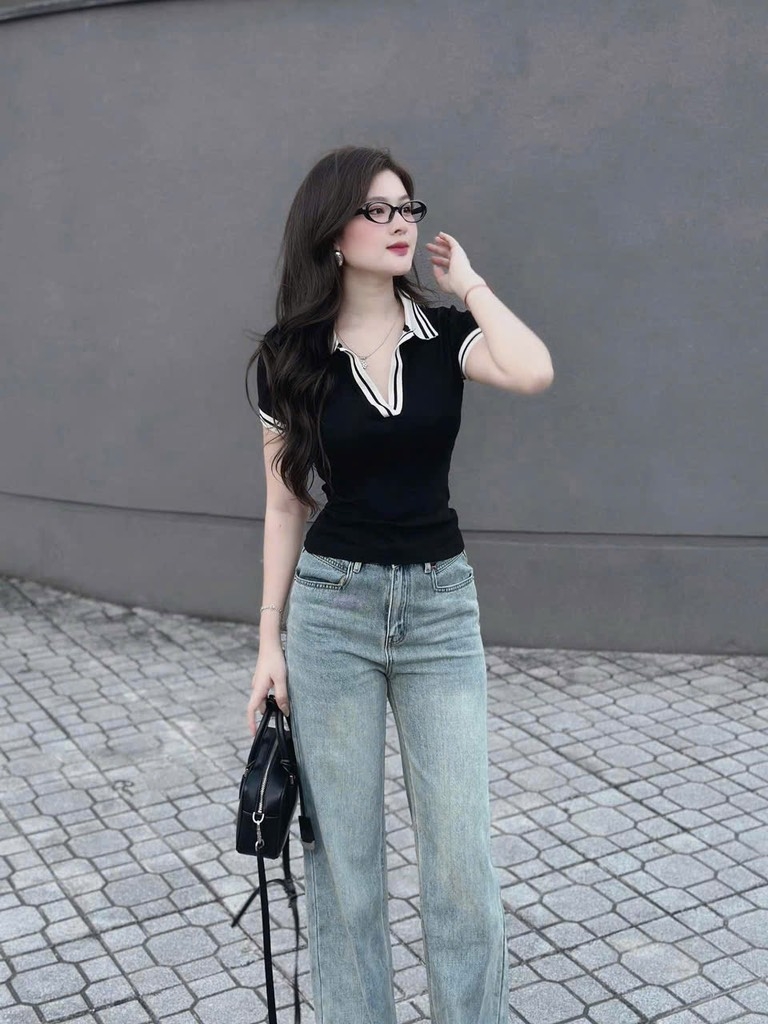 ÁO PHÔNG POLO CỔ BẺ BO XỊN NỮ SẴN