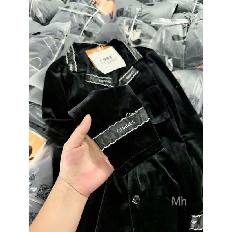 SET BỘ DÀI NHUNG CHANEL NỮ THU ĐÔNG SẴN