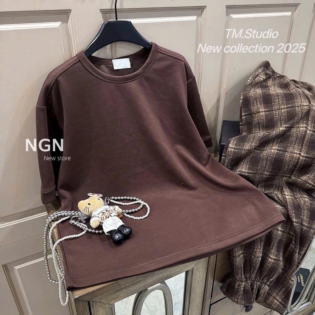 SET BỘ QUẦN KẺ ÁO NÂU NỮ