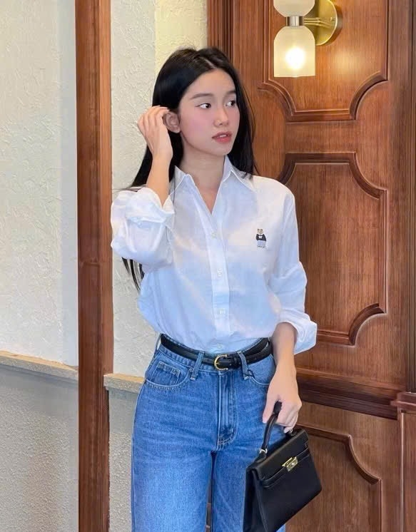 SƠ MI THÊU GẤU WHO TRẮNG NỮ(XẢ 89k)