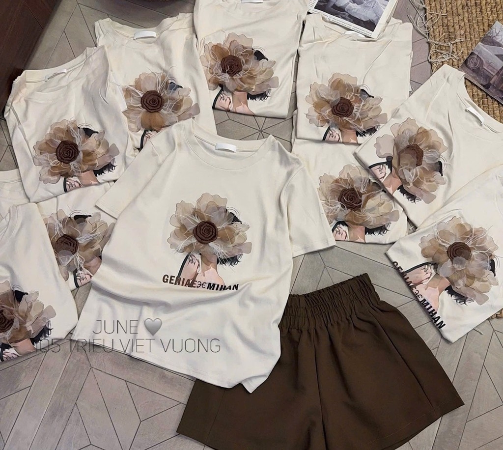 SET BỘ ĐÙI HOA QUẦN NÂU NỮ