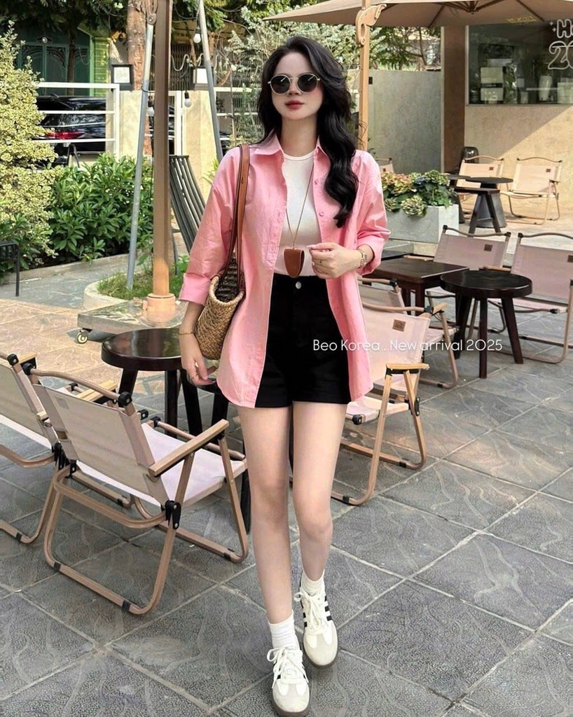 ÁO SƠ MI HỒNG NỮ