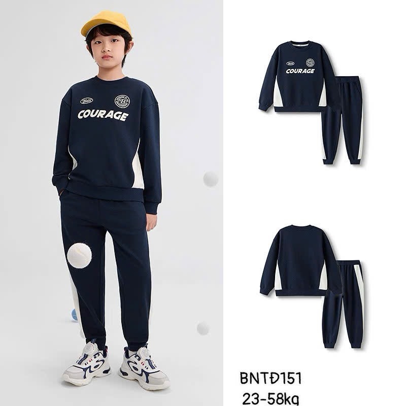 BỘ DÀI NỈ COURAGE PRACTICAL PHỐI MÀU BÉ TRAI SIZE ĐẠI