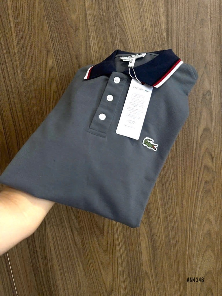 ÁO POLO THÊU CÁ SẤU CỔ VIỀN TRẮNG NAM