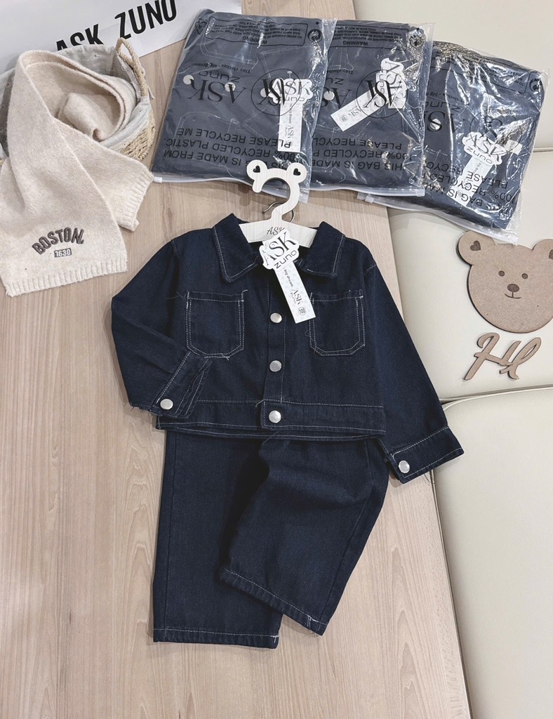 SET BỘ DÀI JEAN ĐEN BÉ TRAI