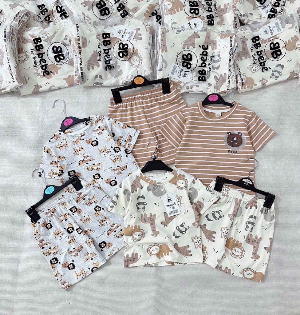 SET 3 BỘ CỘC ĐỘNG VẬT TONE NÂU BÉ TRAI SẴN (xả 95k)