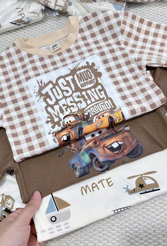 SET 3 BỘ DÀI BÉ TRAI TRẮNG KẺ NÂU
