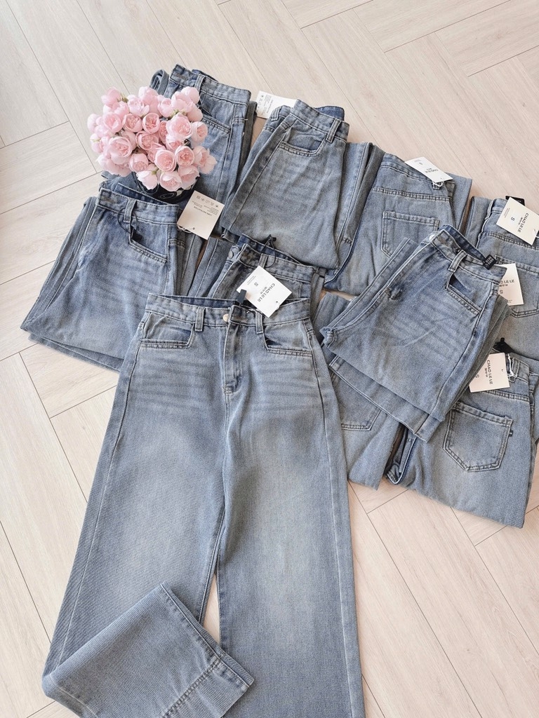 QUẦN JEANS NỮ SUÔNG GẤU TO TÚI VẠT SẴN