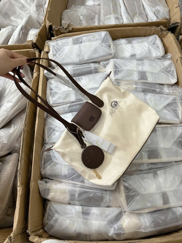 TÚI XÁCH - TÚI CHIO BIG SIZE HỒNG TRẮNG (Load lại giá)