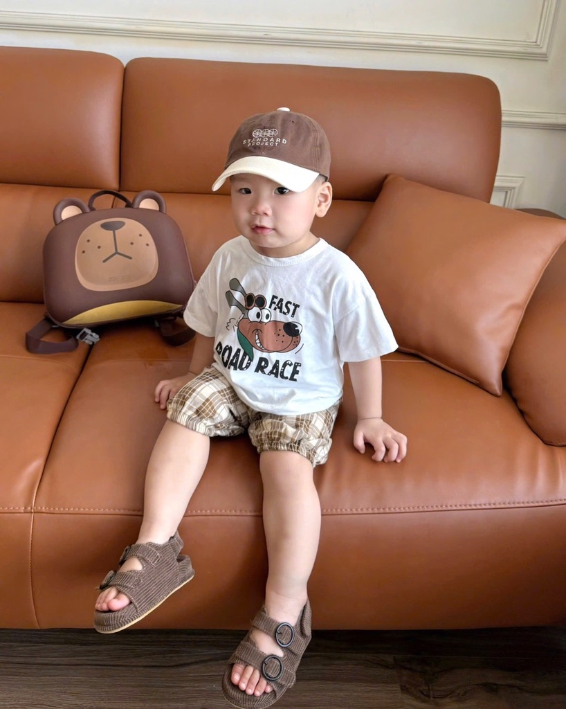 SET ÁO COTTON QUẦN ĐŨI FAST ROAD RACE CHO BÉ