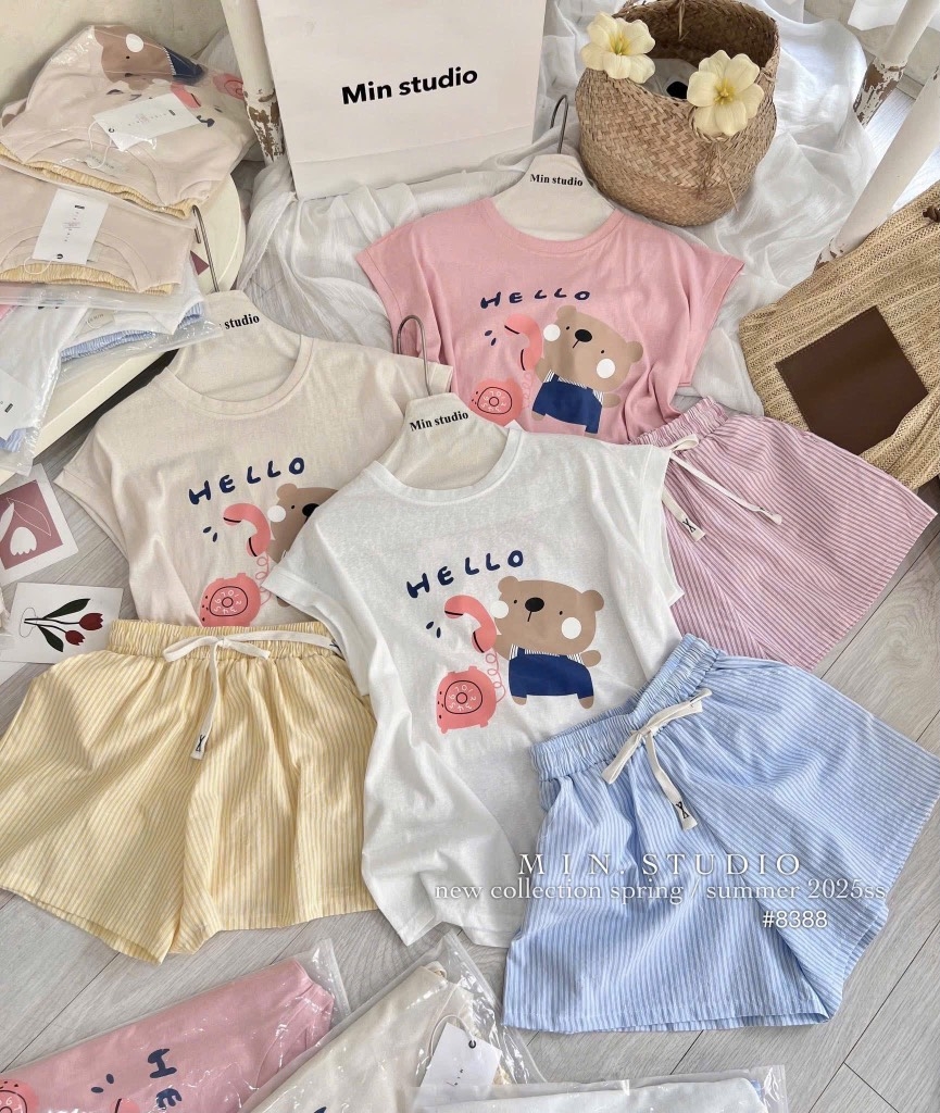 SET ÁO COTTON GIẤY QUẦN THÔ MỀM 3 MÀU NỮ