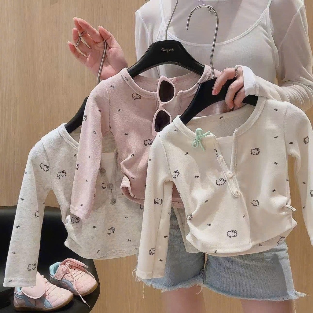 BỘ DÀI LÔNG THỎ KITTY BÉ GÁI 3 MÀU SẴN (SALE 59k)