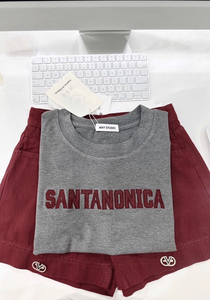 SET ÁO THÊU MIX JEAN ĐỎ KÈM TAG SẴN