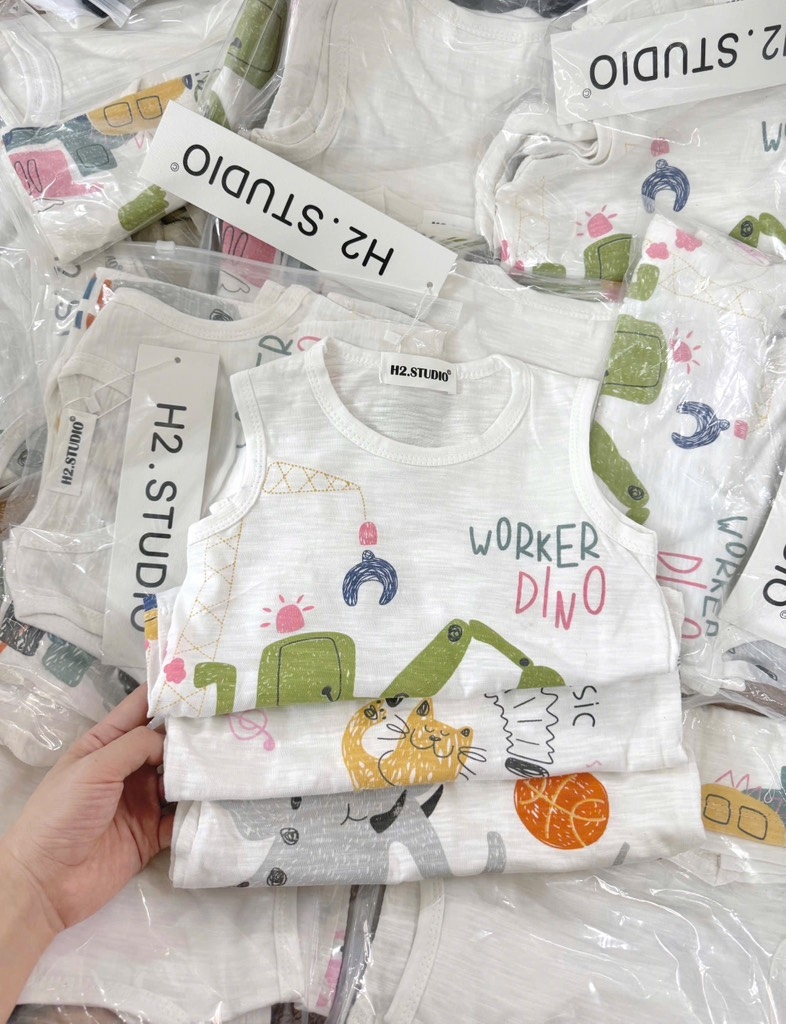 SET 3 ÁO BA LỖ COTTON XƯỢC BÉ TRAI ( xả 67k)