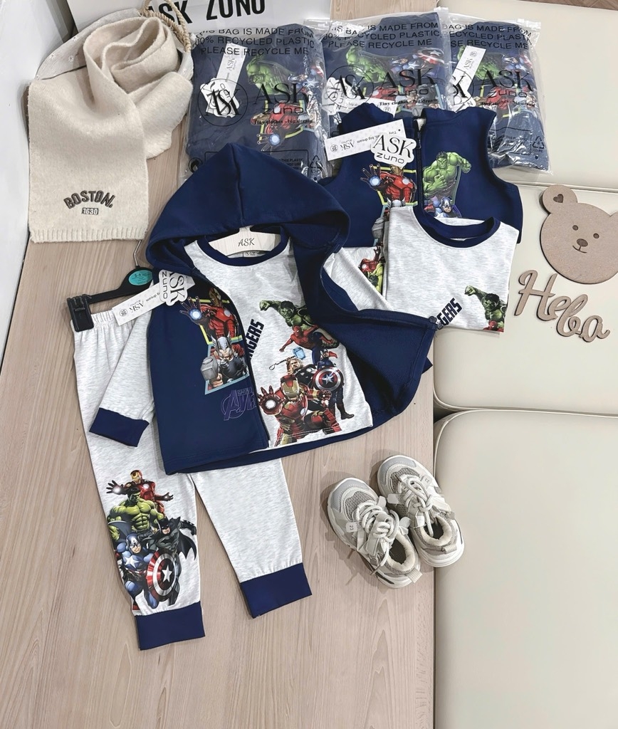 BỘ DÀI COTTON ÁO KHOÁC CHÂN CUA SIÊU NHÂN BÉ TRAI