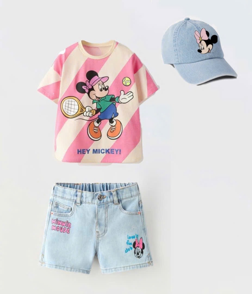 SET CHUỘT MICKEY DISNEY CỰC CHẤT KÈM MŨ BÉ GÁI(XẢ 75k)