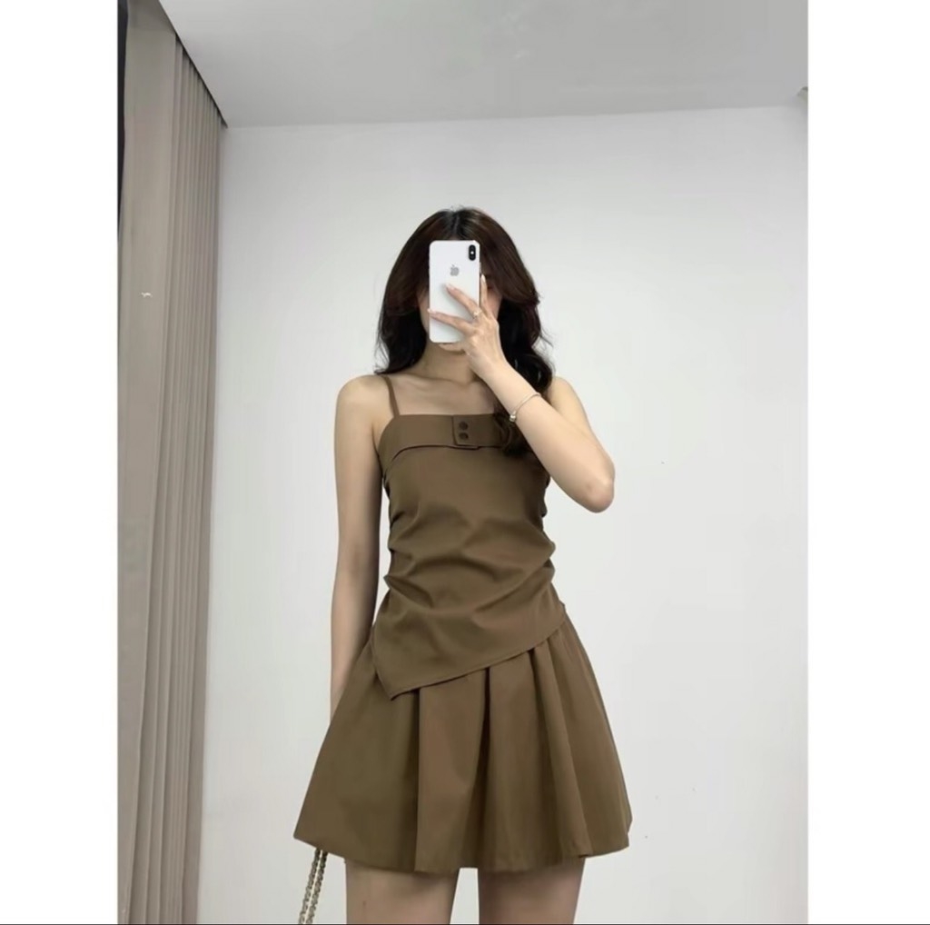 BỘ ÁO 2S VẠT LỆCH MIX CV XOÈ(99k)