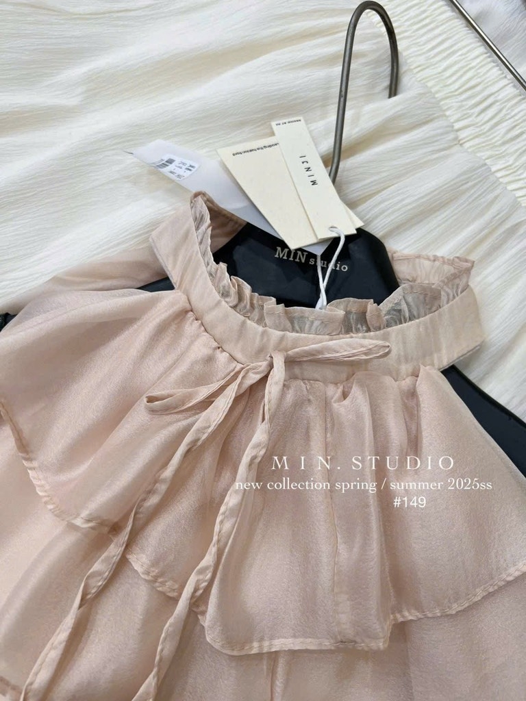SET ÁO TƠ TRỄ VAI QUẦN SUÔNG TRẮNG NỮ