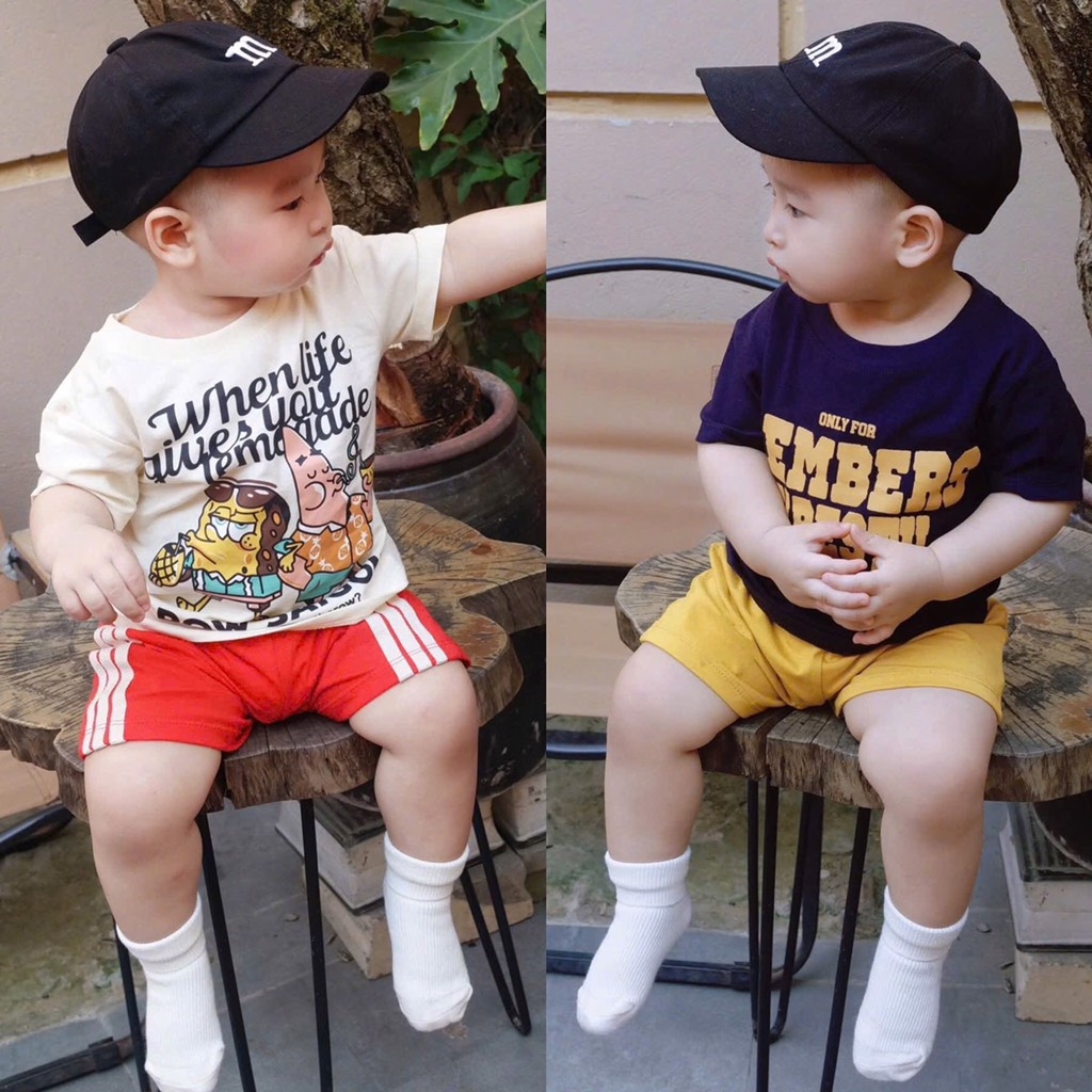 SET 2 BỘ ÁO BỌT BIỂN MIX SỌC THỂ THAO TONE HÀN BÉ TRAI(XẢ 75k)