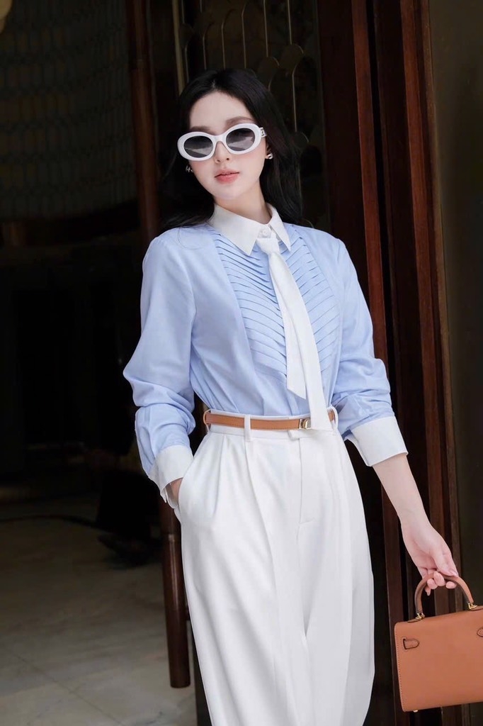 ÁO SƠ MI LI XẾP CHÉO MIXX CAVAT RỜI NỮ SẴN