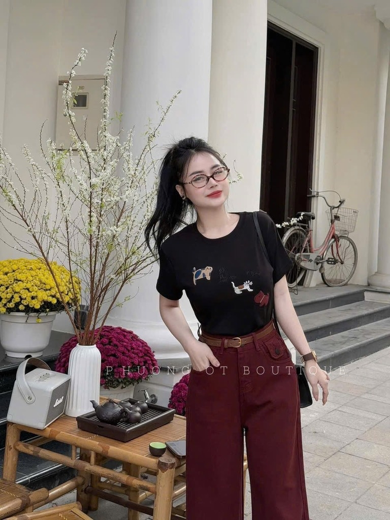 QUẦN JEAN NỮ SUÔNG ĐỎ NẮP TÚI SẴN