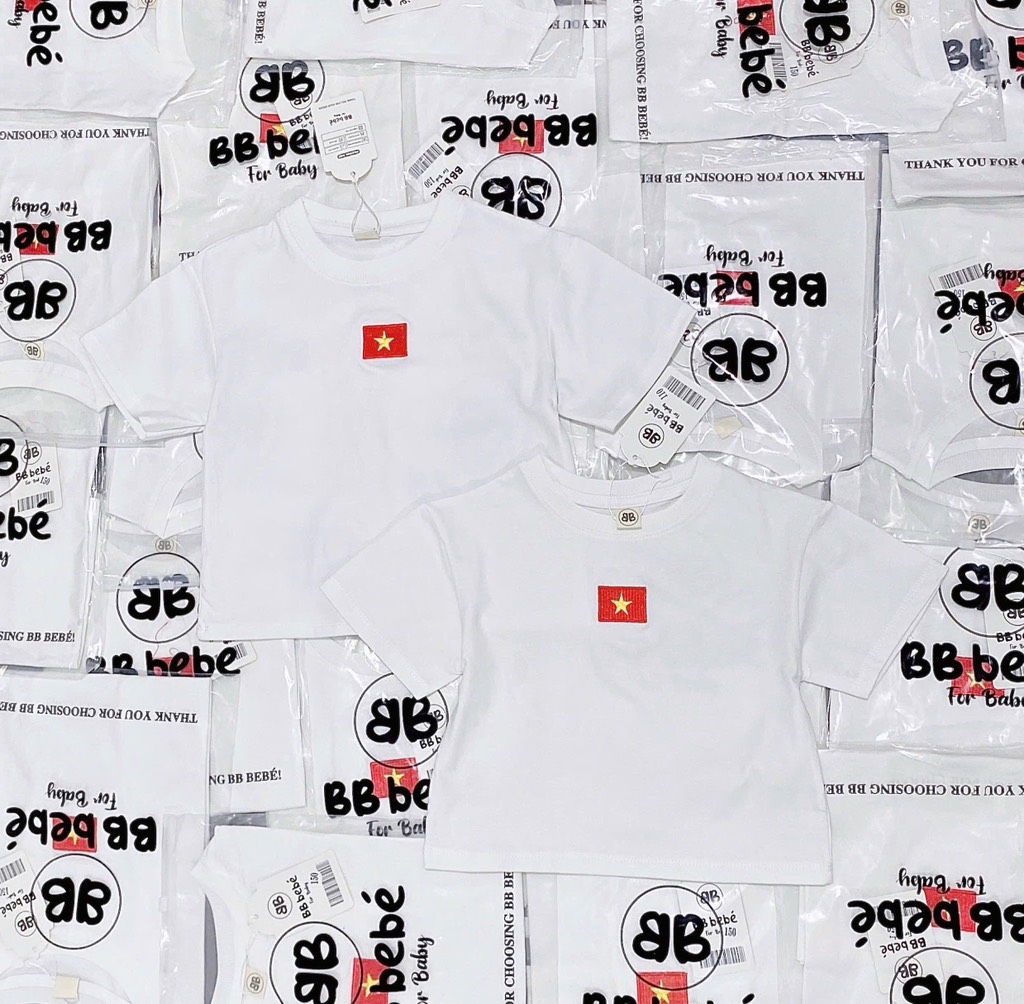 ÁO PHÔNG LOGO CỜ VN CHO BÉ TRAI GÁI