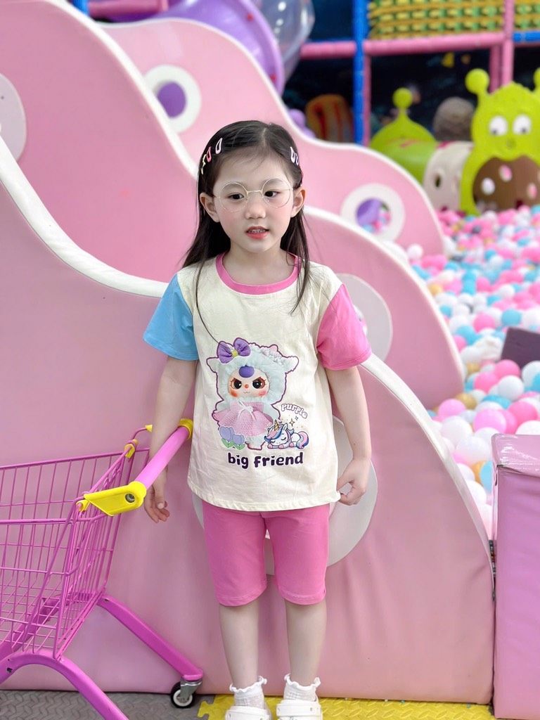 SET 2 BỘ COTTON TÀU HỒNG XANH BB3 BÉ GÁI SẴN( xả 79k )