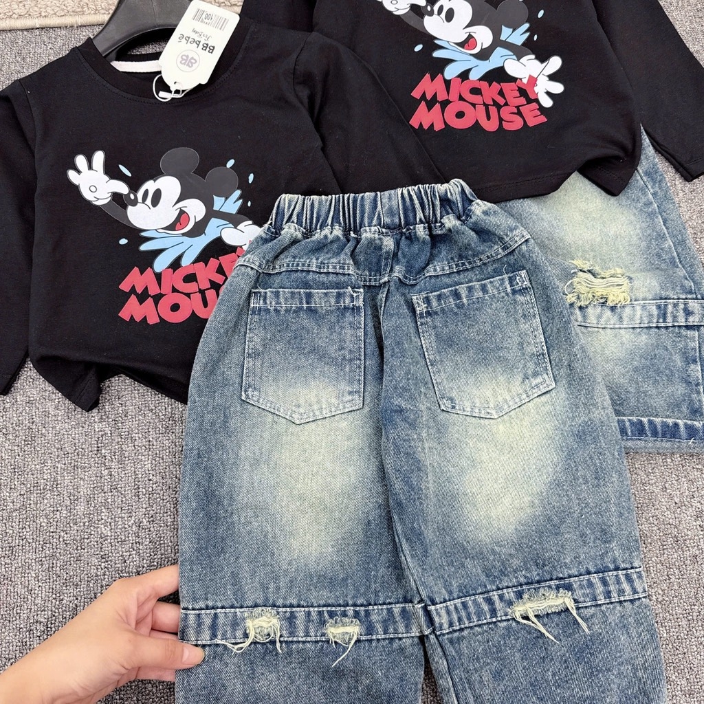SET BỘ DÀI ÁO MICKEY QUẦN BÒ BÉ TRAI