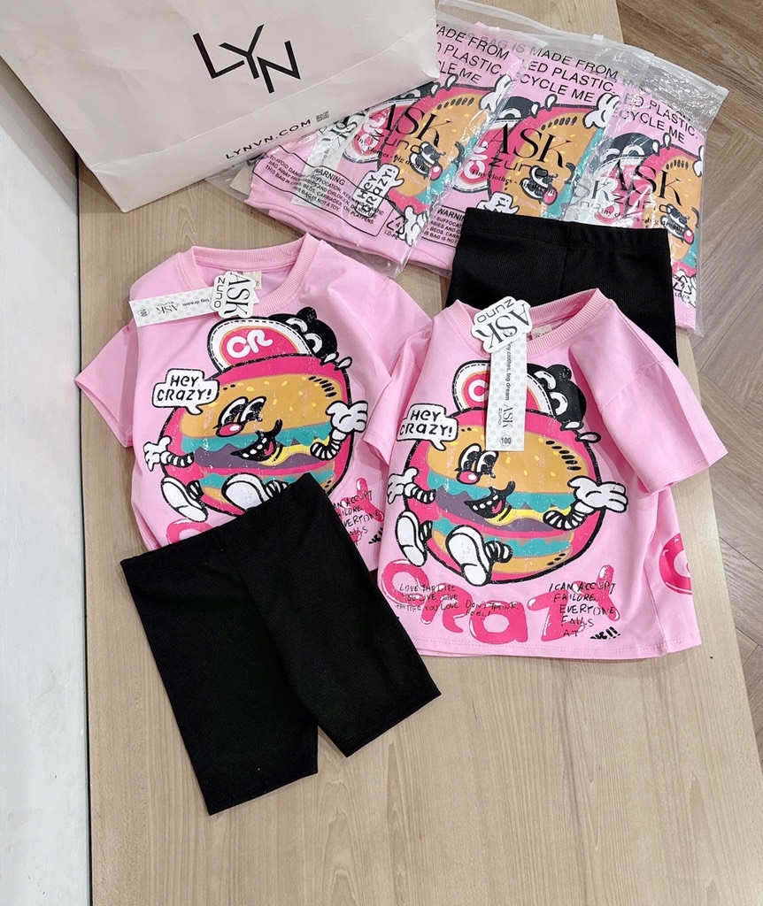 SET ÁO CRAZY QUẦN LEGGING CHO BÉ GÁI