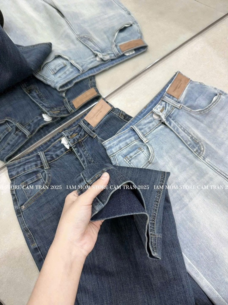 QUẦN BÒ NỮ ỐNG LOE MÁC DA 2 MÀU SẴN