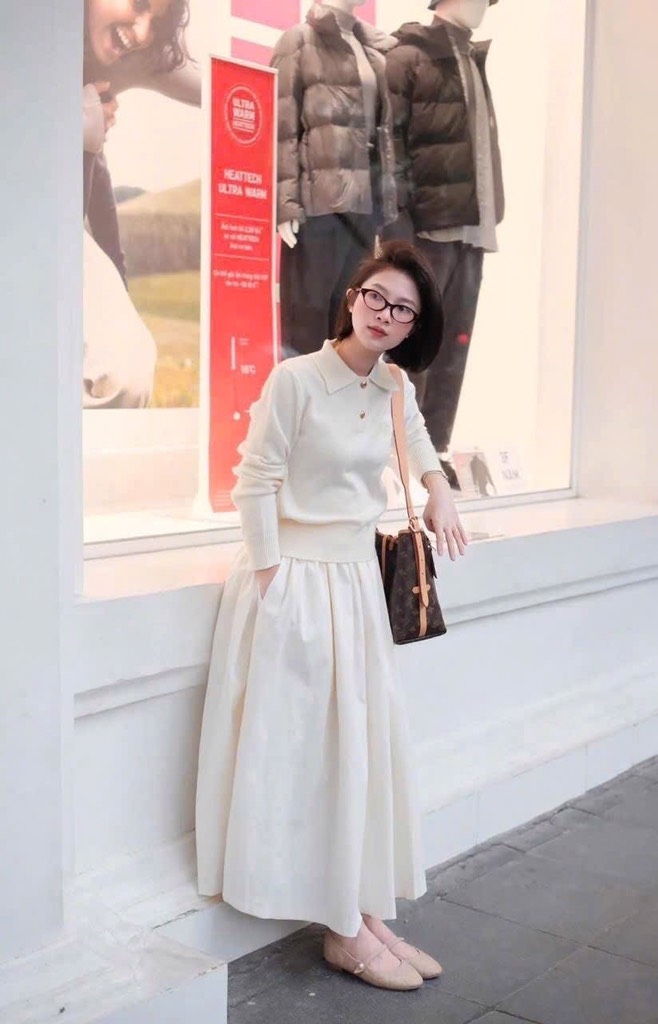 ÁO LEN DÀI TAY CỔ POLO 2 CÚC NỮ