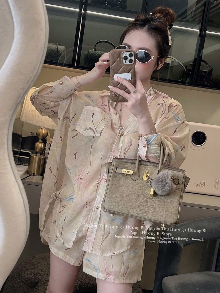 SET BỘ SƠ MI QUẦN ĐÙI HOA HOÈ NỮ