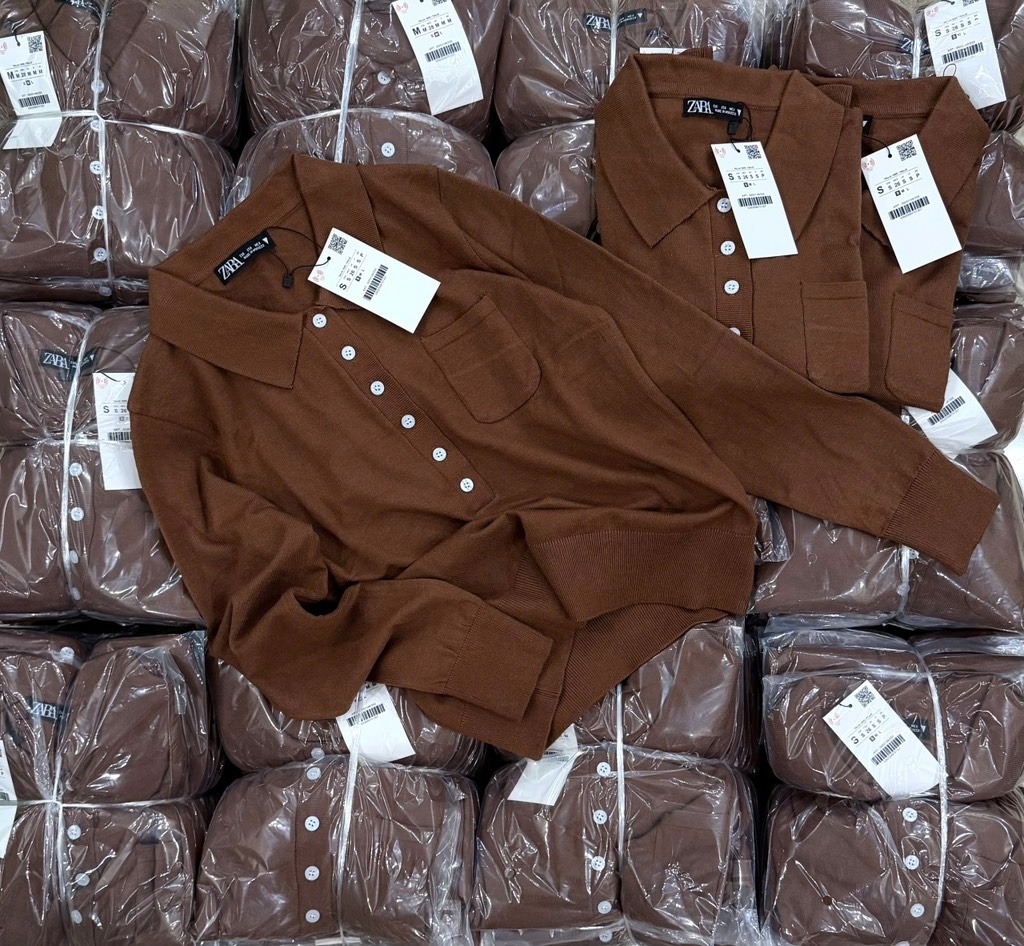 ÁO LEN CỔ POLO DÀI TAY NÂU SOCOLA NỮ THU ĐÔNG